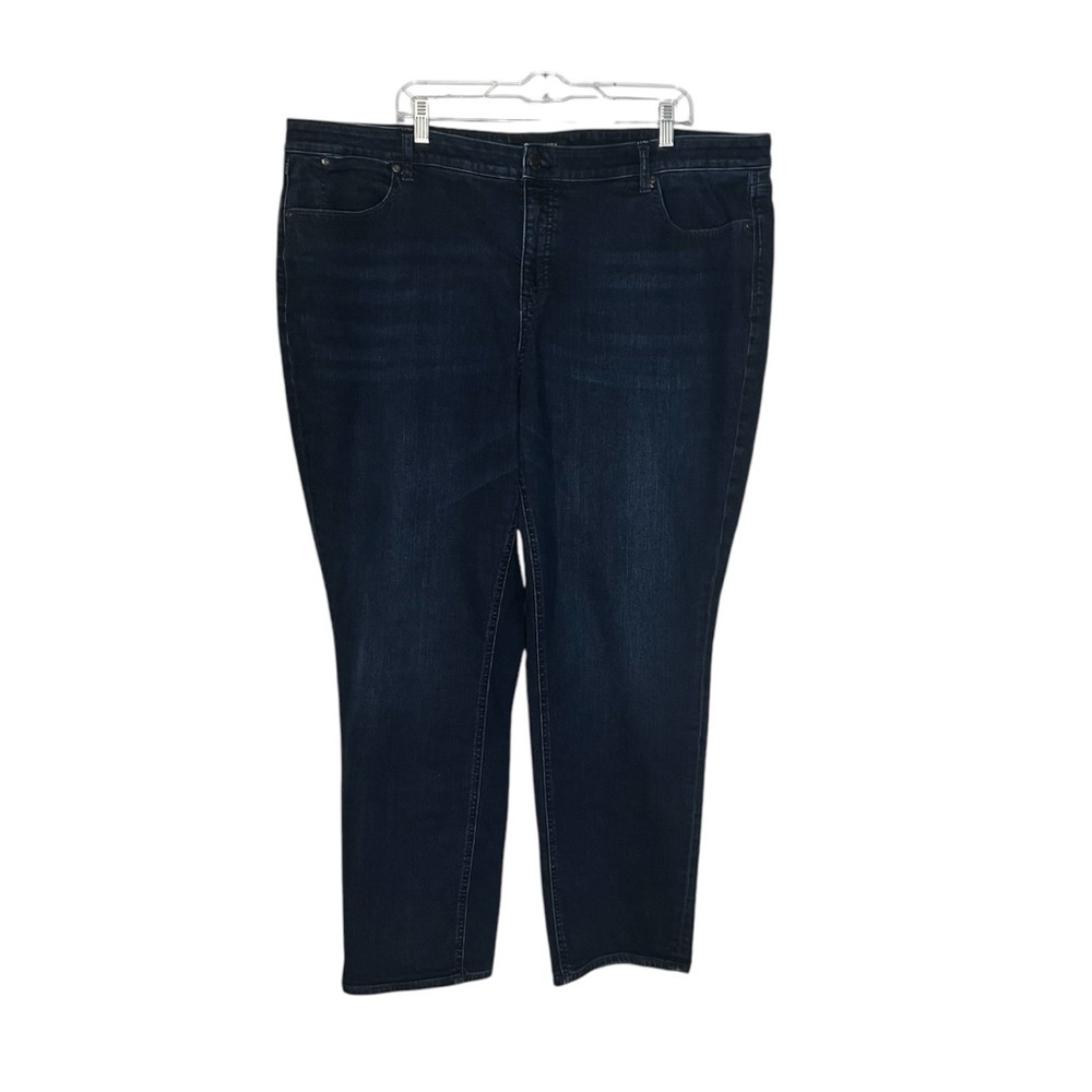 Talbots Flawless Five-Pocket Jeans Straight Leg Size 24W Dark Wash